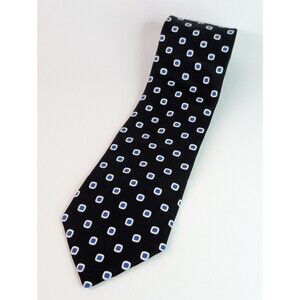 Brooks Brothers Makers Black Blue  Geometric featuring repeated Tie Made in USA